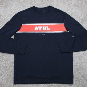 Piazza Italia Man Shirt‎ Mens Large Blue/Orange 100% Cotton Long Sleeve Pullover
